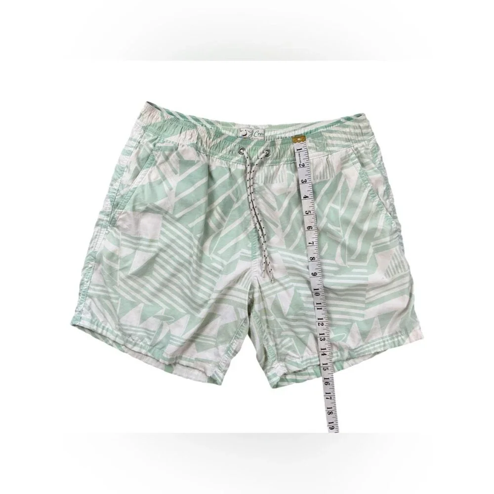 J.Crew Mint Green Geometric Swim Trunks Men’s Size Small